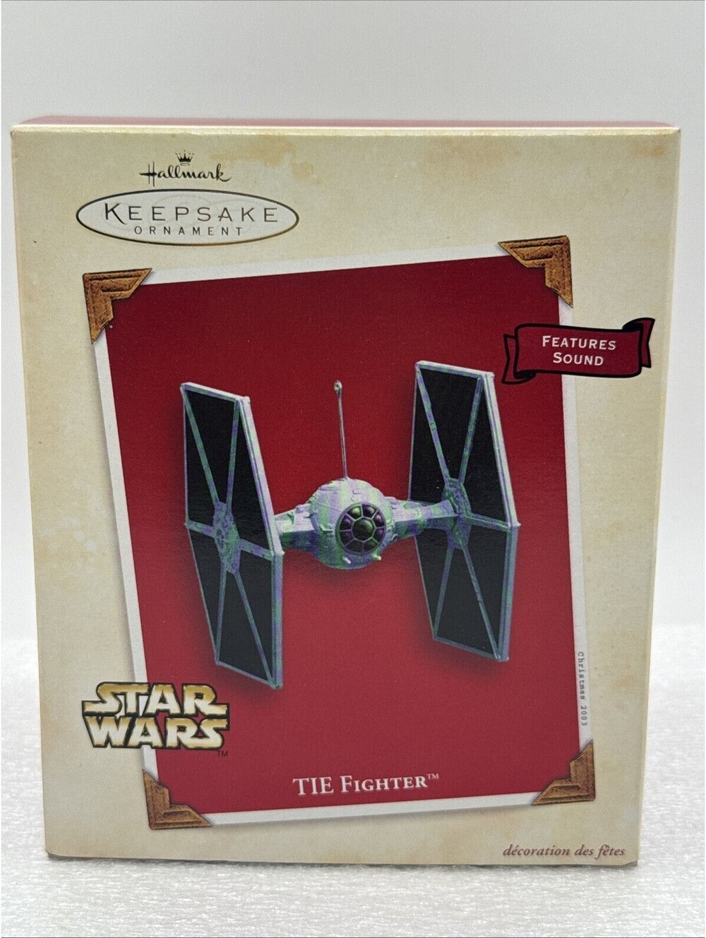2003 Hallmark Keepsake Ornament Star Wars TIE Fighter With Sounds Brand New